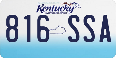 KY license plate 816SSA