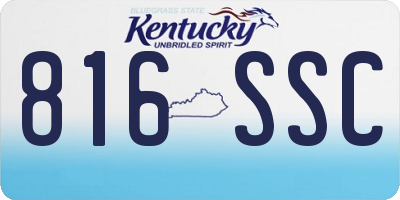 KY license plate 816SSC