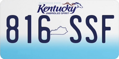 KY license plate 816SSF