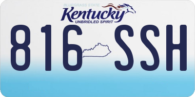 KY license plate 816SSH