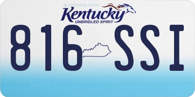KY license plate 816SSI