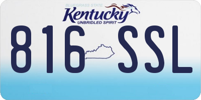 KY license plate 816SSL