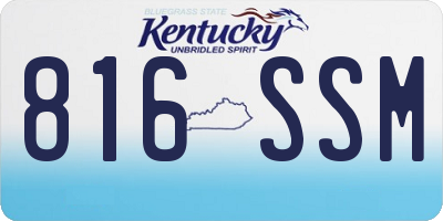 KY license plate 816SSM