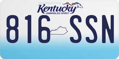 KY license plate 816SSN