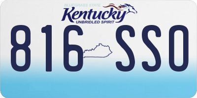 KY license plate 816SSO