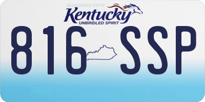 KY license plate 816SSP