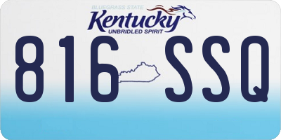 KY license plate 816SSQ