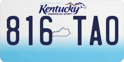 KY license plate 816TAO