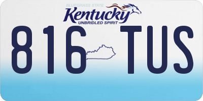 KY license plate 816TUS