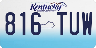 KY license plate 816TUW