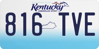 KY license plate 816TVE
