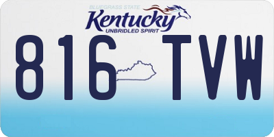 KY license plate 816TVW