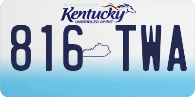 KY license plate 816TWA
