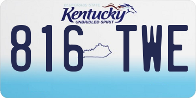 KY license plate 816TWE