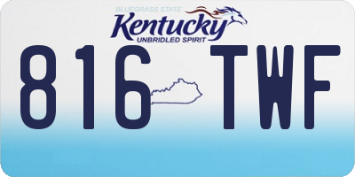KY license plate 816TWF