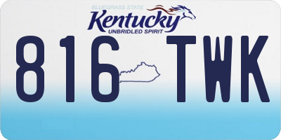 KY license plate 816TWK