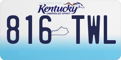 KY license plate 816TWL