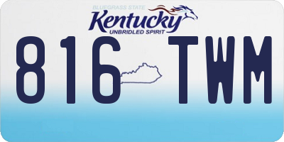 KY license plate 816TWM