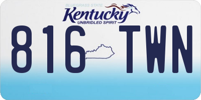 KY license plate 816TWN