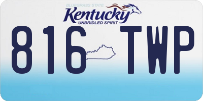 KY license plate 816TWP