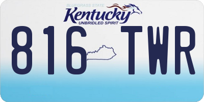 KY license plate 816TWR