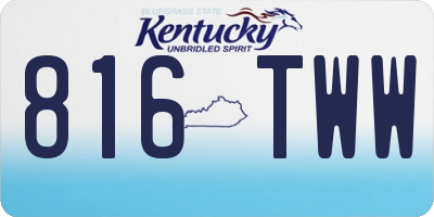 KY license plate 816TWW