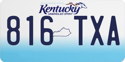 KY license plate 816TXA