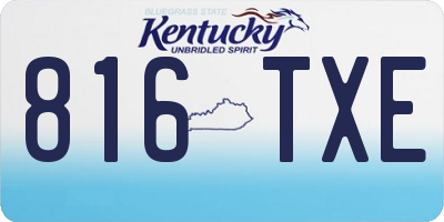KY license plate 816TXE