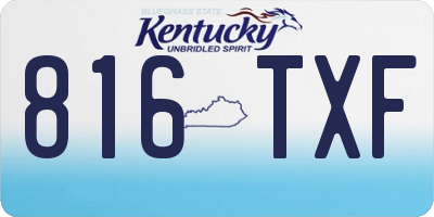 KY license plate 816TXF