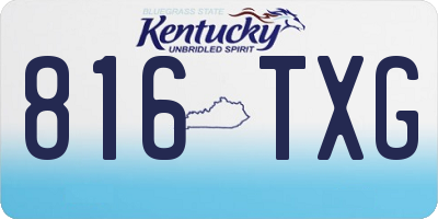 KY license plate 816TXG