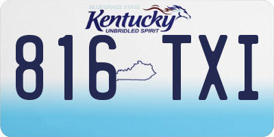 KY license plate 816TXI