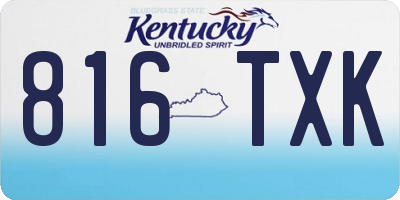 KY license plate 816TXK