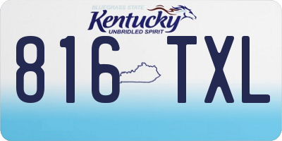 KY license plate 816TXL