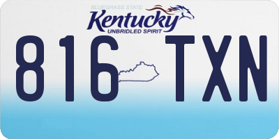 KY license plate 816TXN