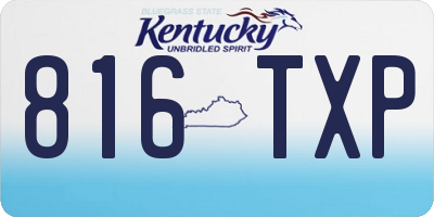 KY license plate 816TXP
