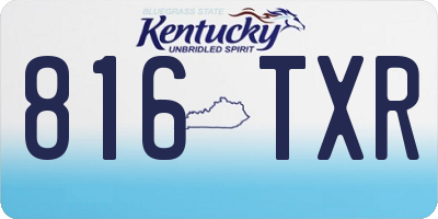 KY license plate 816TXR