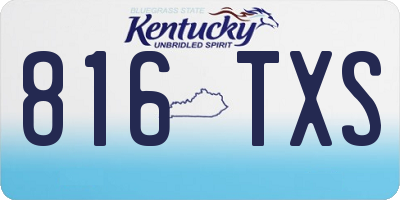 KY license plate 816TXS