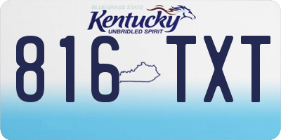 KY license plate 816TXT
