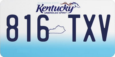 KY license plate 816TXV