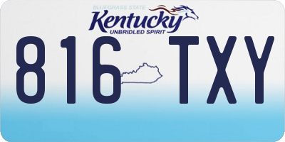 KY license plate 816TXY