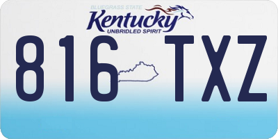 KY license plate 816TXZ