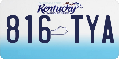 KY license plate 816TYA