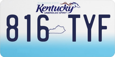 KY license plate 816TYF