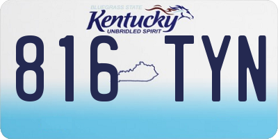 KY license plate 816TYN