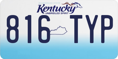 KY license plate 816TYP