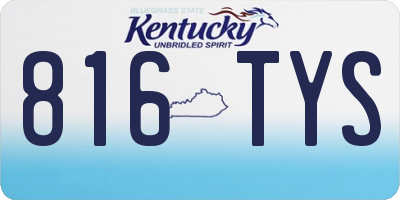 KY license plate 816TYS