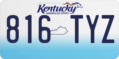 KY license plate 816TYZ