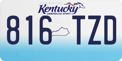KY license plate 816TZD