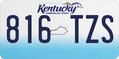 KY license plate 816TZS