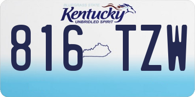 KY license plate 816TZW
